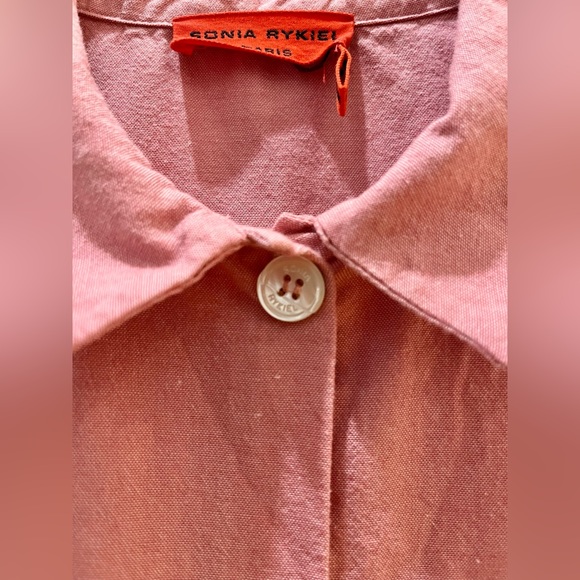 Sonia Rykiel Paris Cotton Oxford Pink Short Sleeve Shirtdress Girls Size 8 - Picture 6 of 8